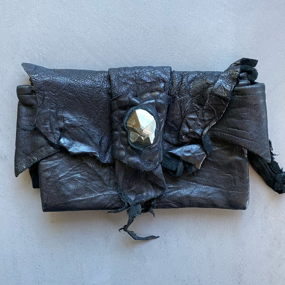Custom Crystal Geode Leather Pouch Wallet goth quartz isabel benenato kmrii bag